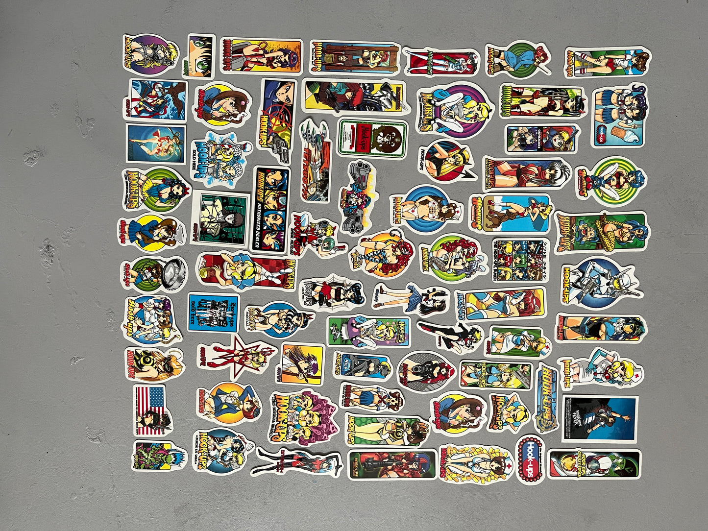 hook-ups mini size sticker pack of 70 small stickers