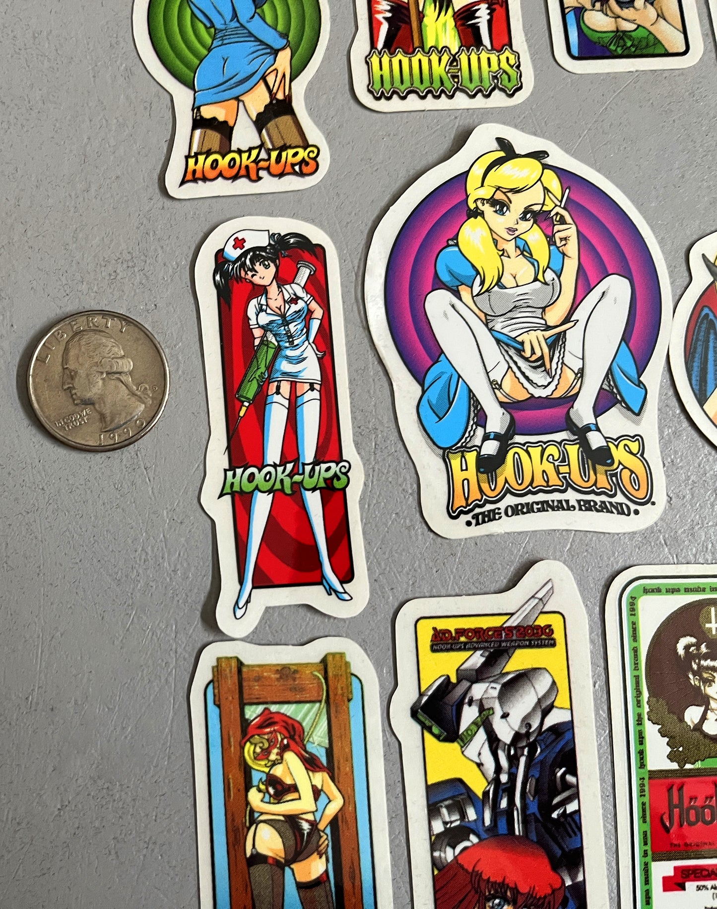 hook-ups mini size sticker pack of 70 small stickers